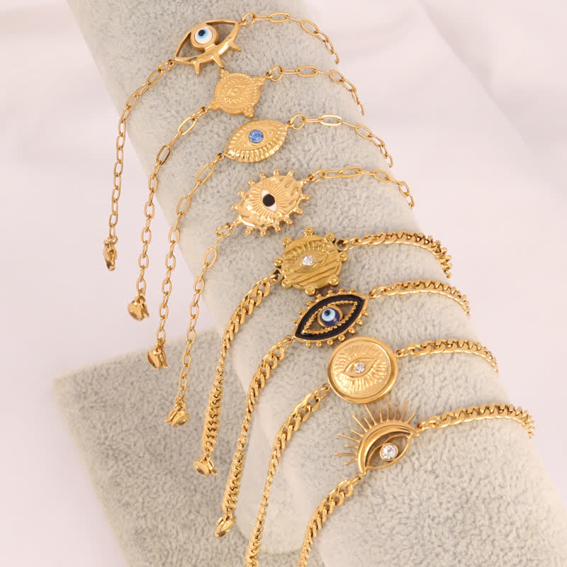 Olivenorma Stainless Steel Evil Eye Charm Design Protection Symbol Bracelet - image 0