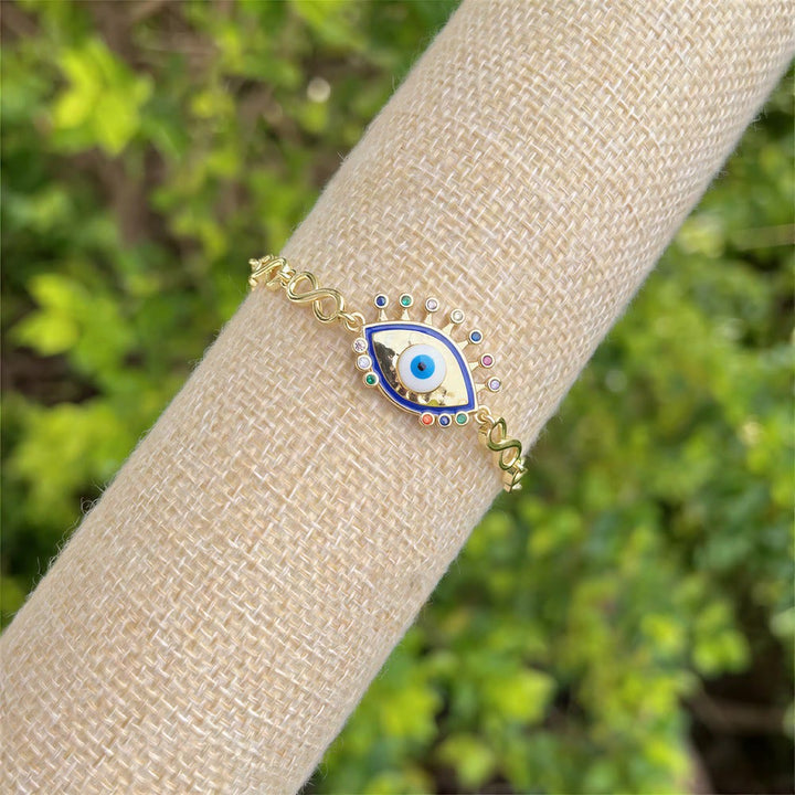 Olivenorma Copper Evil Eye Charm Design Protection Symbol Bracelet - Colorful Enamel Evil Eye - image 2
