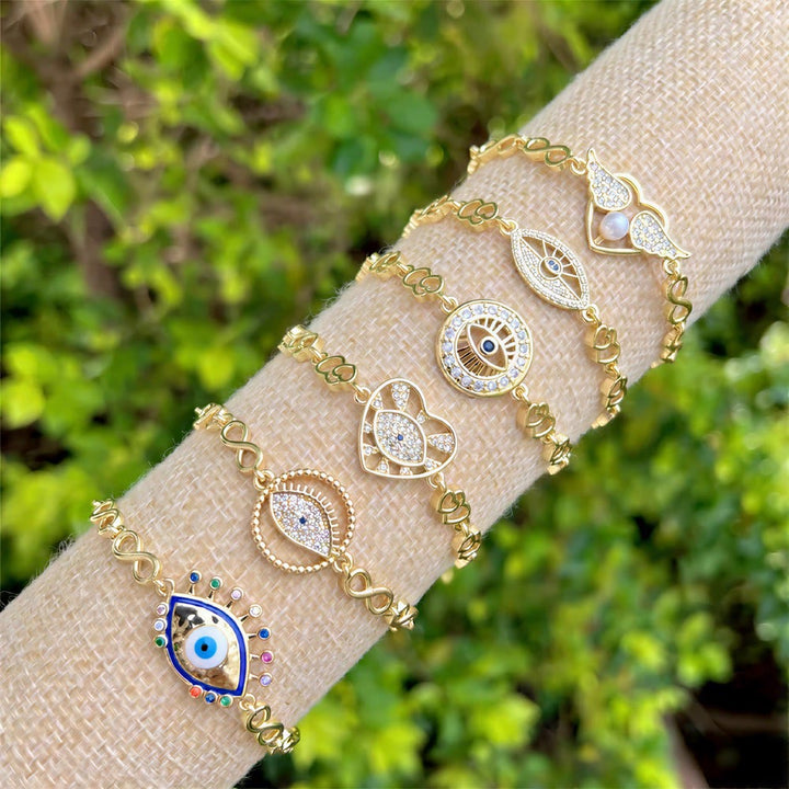 Olivenorma Copper Evil Eye Charm Design Protection Symbol Bracelet - image 0