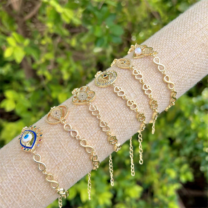 Olivenorma Copper Evil Eye Charm Design Protection Symbol Bracelet - image 1