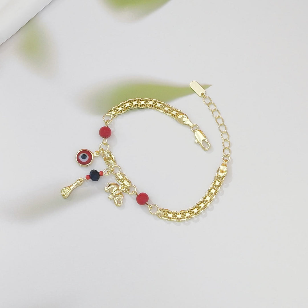 Olivenorma Copper Evil Eye Elephant Charm Design Blessing Protection Symbol Bracelet - image 3