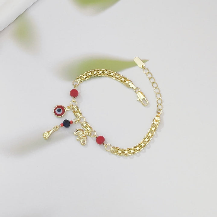 Olivenorma Copper Evil Eye Elephant Charm Design Blessing Protection Symbol Bracelet - image 5