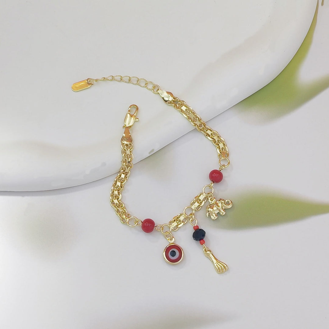 Olivenorma Copper Evil Eye Elephant Charm Design Blessing Protection Symbol Bracelet - image 6