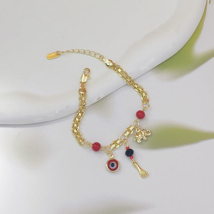 Olivenorma Copper Evil Eye Elephant Charm Design Blessing Protection Symbol Bracelet - image 6