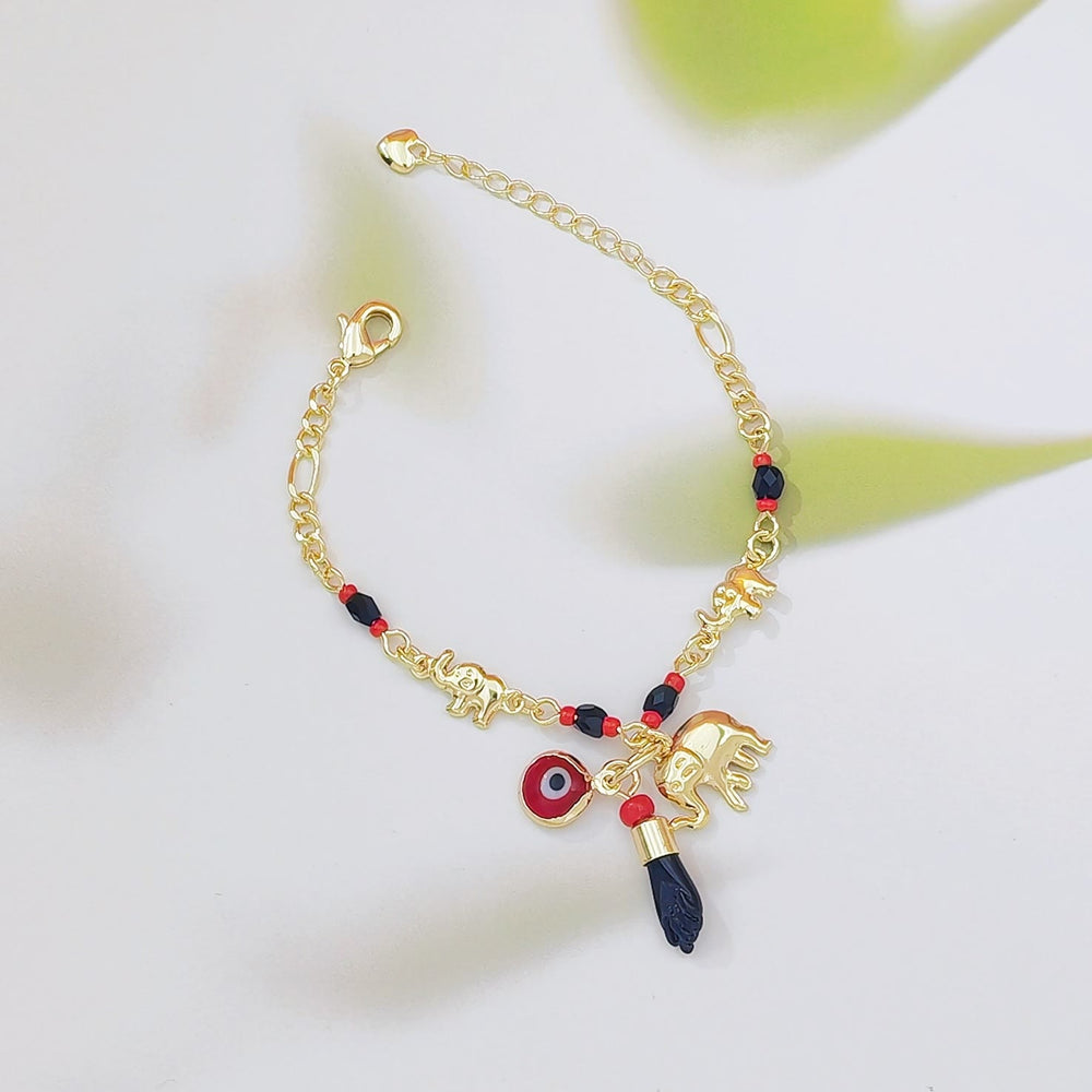 Olivenorma Copper Beaded Evil Eye Charm Design Safeguard Symbol Bracelet - For child - image 1