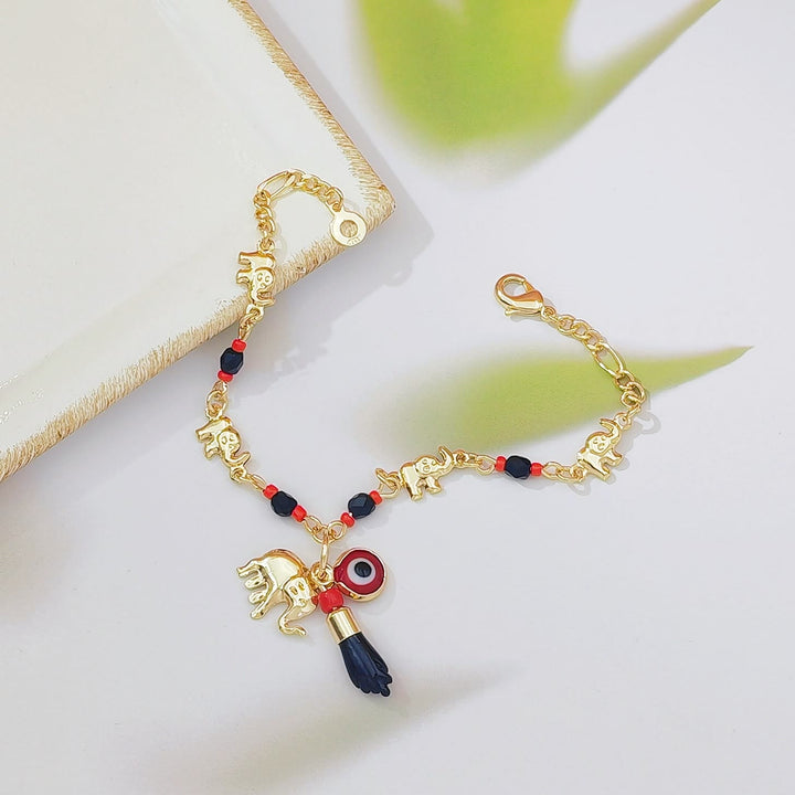Olivenorma Copper Beaded Evil Eye Charm Design Safeguard Symbol Bracelet - image 3