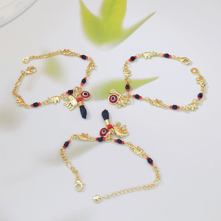 Olivenorma Copper Beaded Evil Eye Charm Design Safeguard Symbol Bracelet - image 6