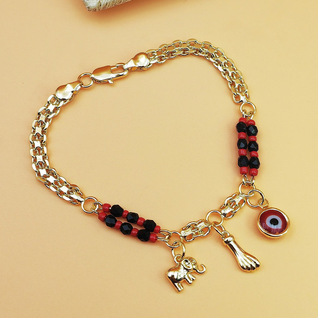 Olivenorma Copper Mixed Bead Multi‑Charm Design Blessing Symbol Bracelet - image 1