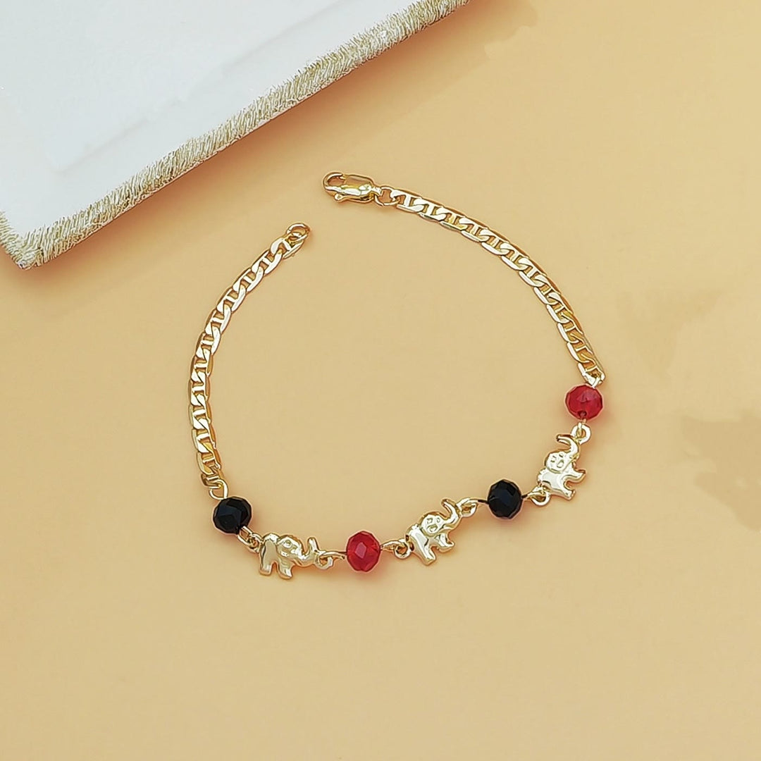 Olivenorma Copper Multi‑Elephant Pendant Design Blessing Symbol Bracelet - image 1