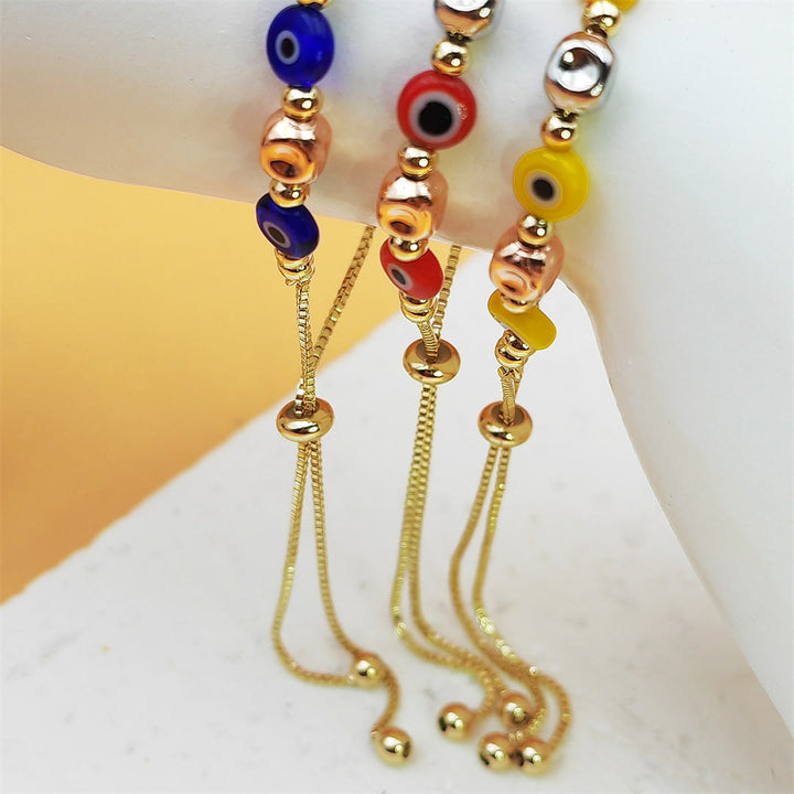 Olivenorma Copper Colorful Evil Eye Bead Design Blessing Symbol Bracelet - image 5