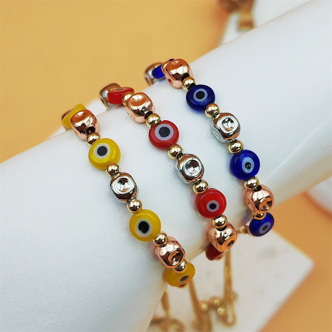 Olivenorma Copper Colorful Evil Eye Bead Design Blessing Symbol Bracelet - image 6