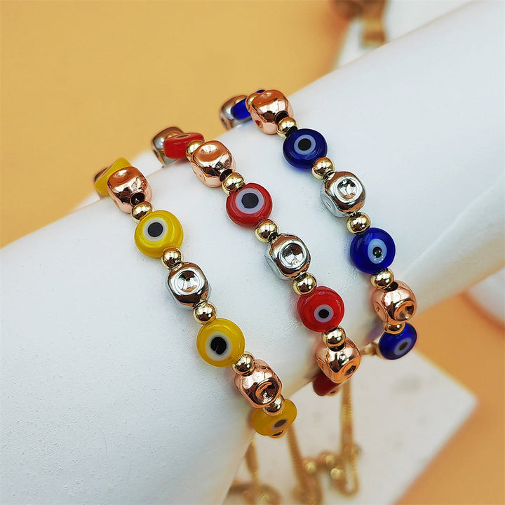 Olivenorma Copper Colorful Evil Eye Bead Design Blessing Symbol Bracelet - image 6