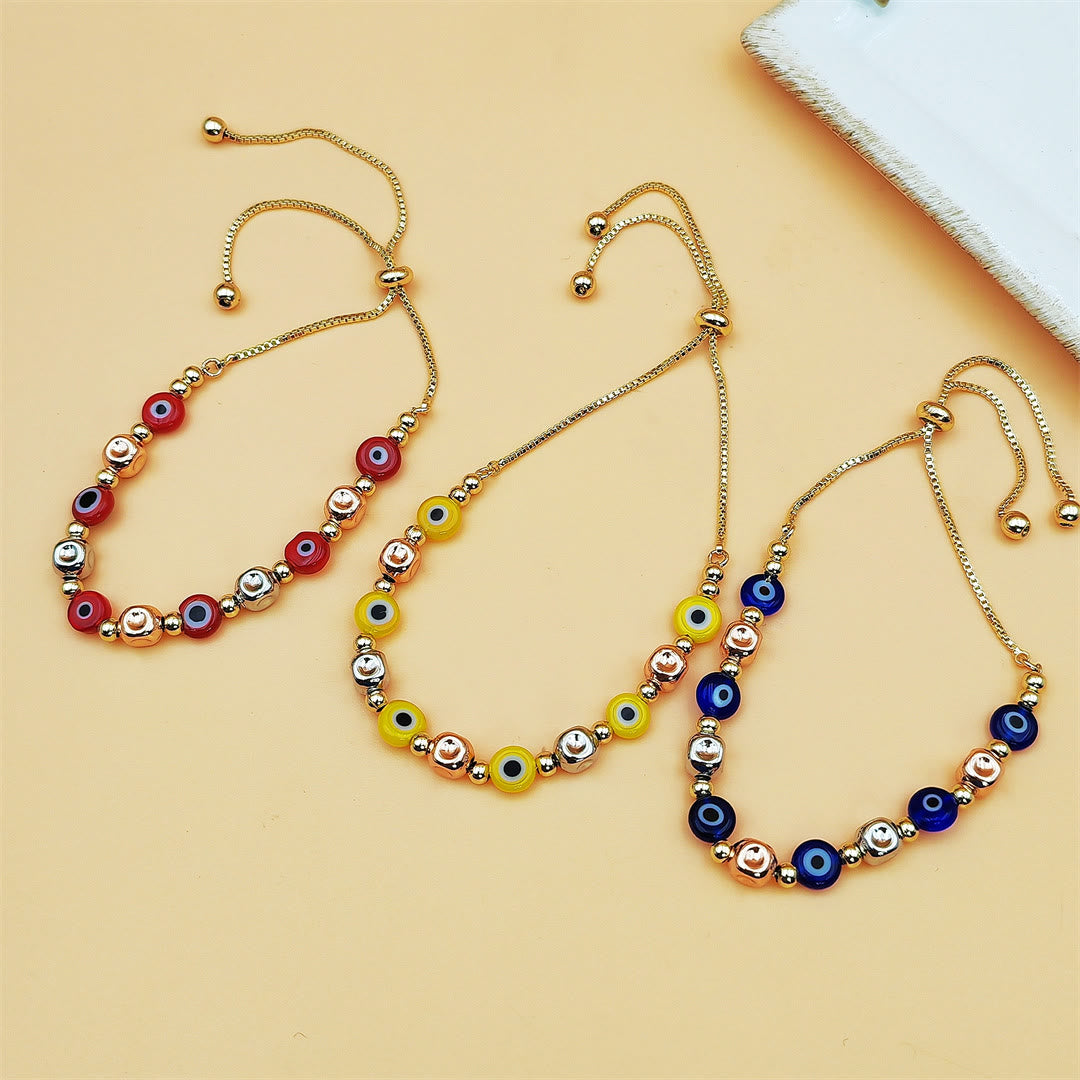 Olivenorma Copper Colorful Evil Eye Bead Design Blessing Symbol Bracelet - image 0