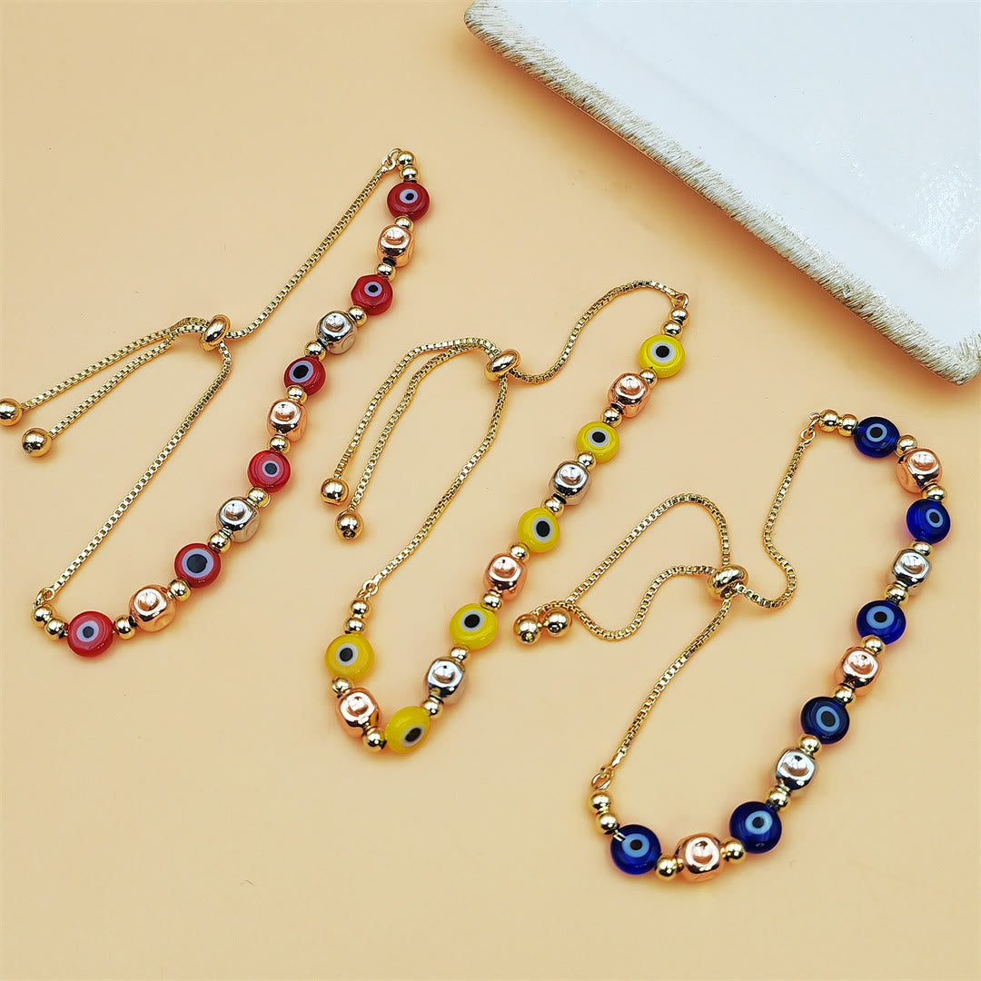 Olivenorma Copper Colorful Evil Eye Bead Design Blessing Symbol Bracelet - image 7