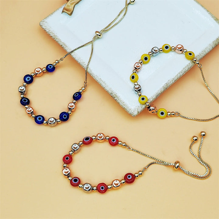 Olivenorma Copper Colorful Evil Eye Bead Design Blessing Symbol Bracelet - image 8
