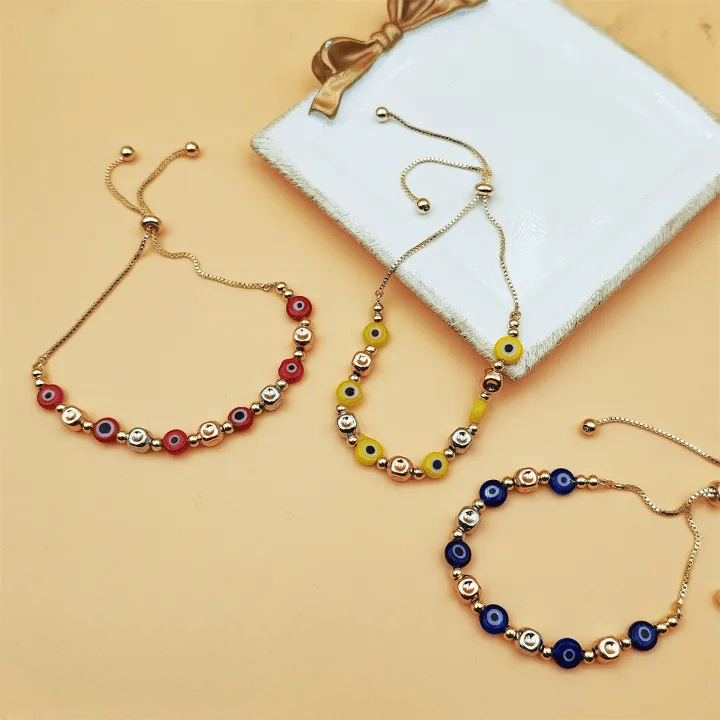 Olivenorma Copper Colorful Evil Eye Bead Design Blessing Symbol Bracelet - image 4