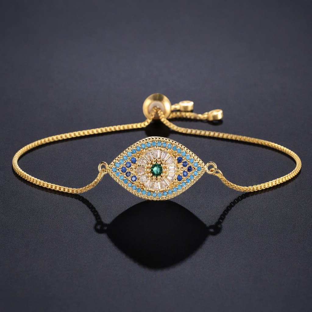 Olivenorma Copper Inlaid Evil Eye Design Protection Symbol Bracelet - P - image 16