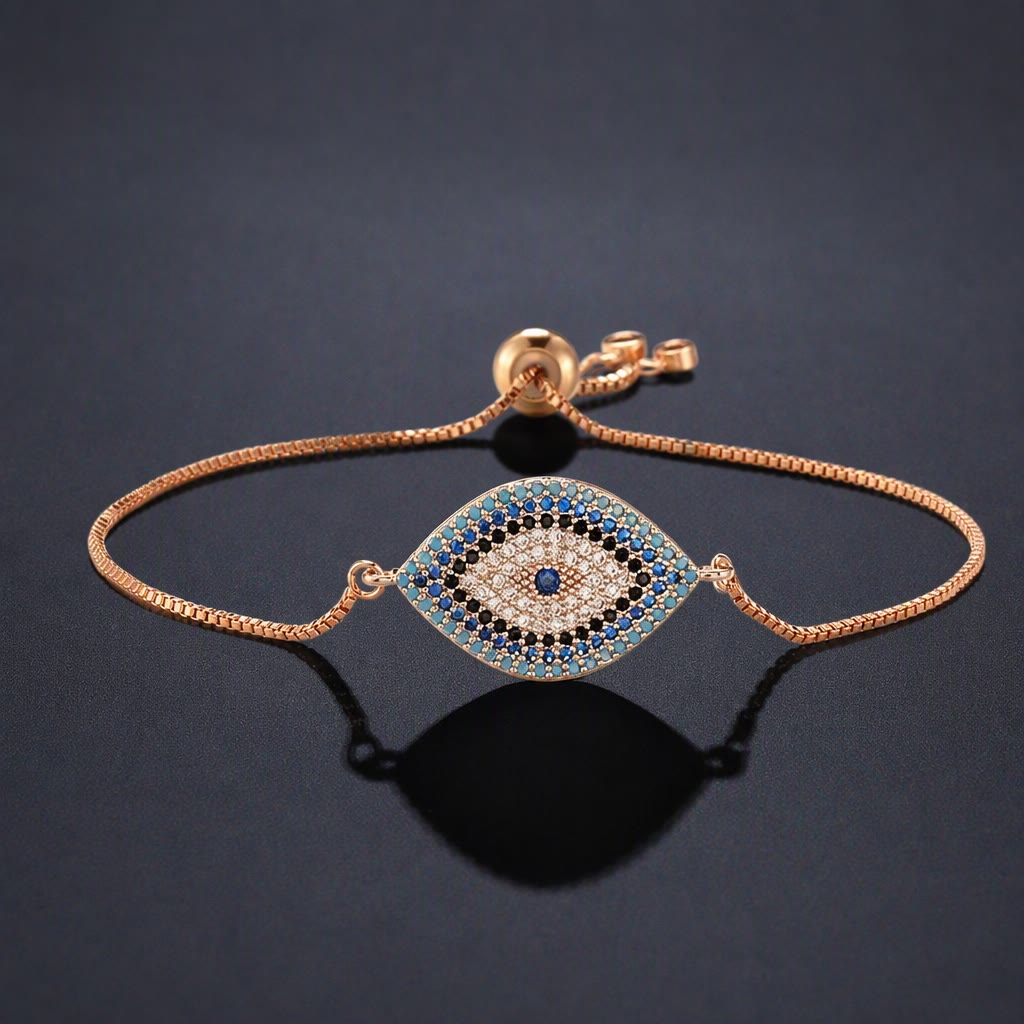 Olivenorma Copper Inlaid Evil Eye Design Protection Symbol Bracelet - F - image 6