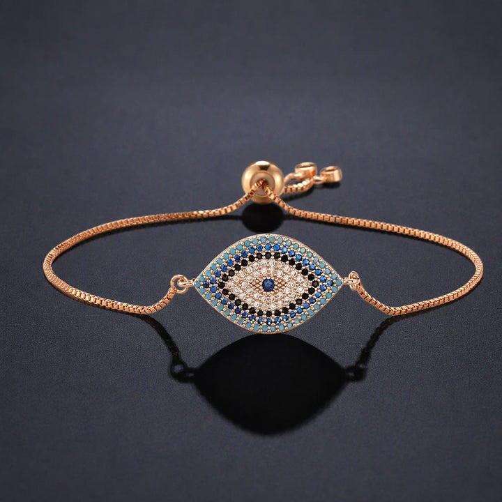 Olivenorma Copper Inlaid Evil Eye Design Protection Symbol Bracelet - F - image 6