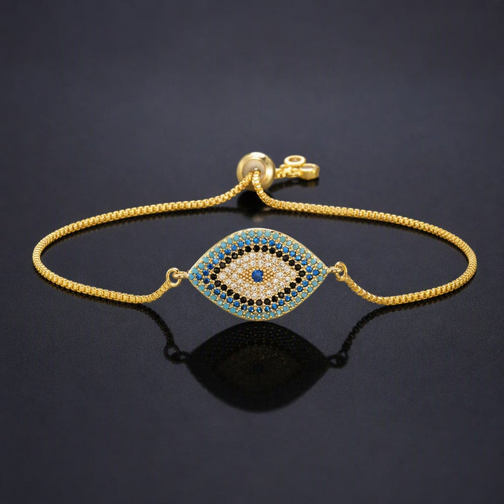 Olivenorma Copper Inlaid Evil Eye Design Protection Symbol Bracelet - G - image 7