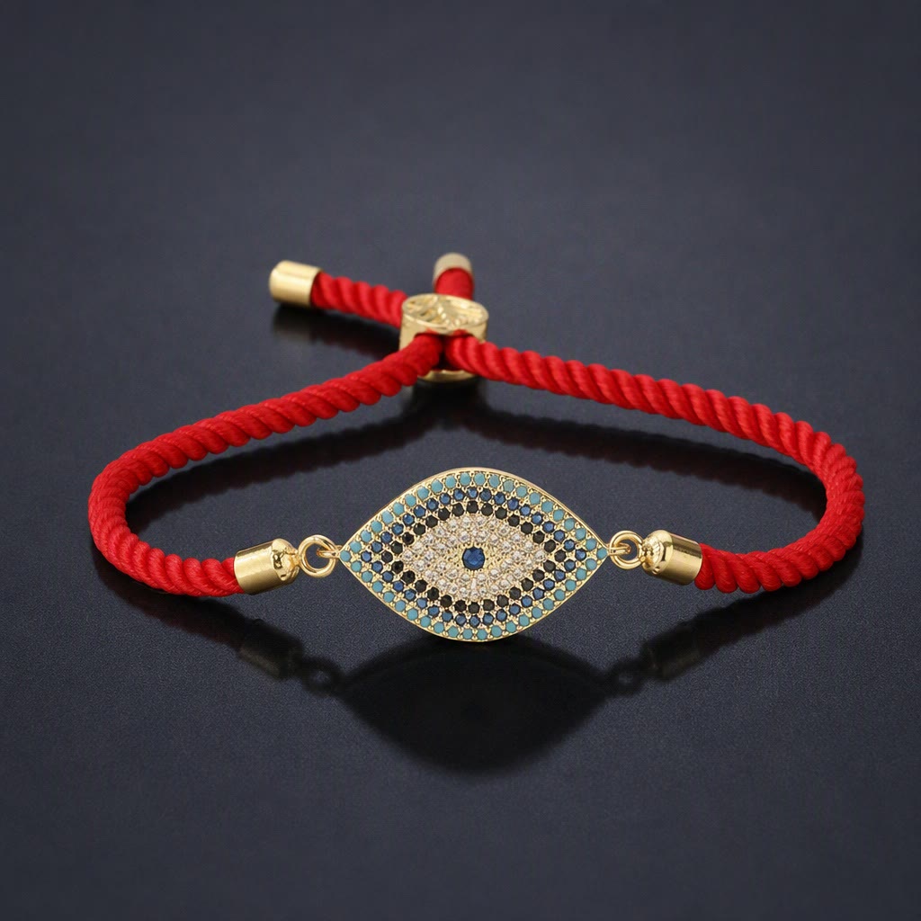 Olivenorma Copper Inlaid Evil Eye Design Protection Symbol Bracelet - K - image 11