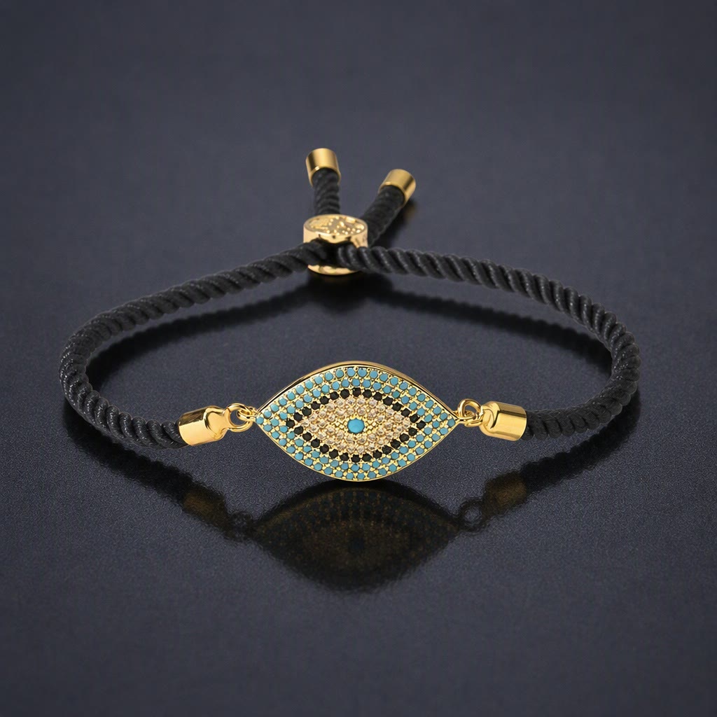 Olivenorma Copper Inlaid Evil Eye Design Protection Symbol Bracelet - L - image 12