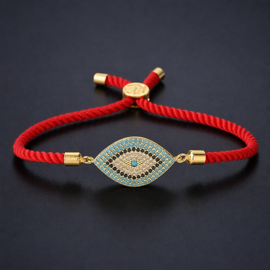Olivenorma Copper Inlaid Evil Eye Design Protection Symbol Bracelet - I - image 9