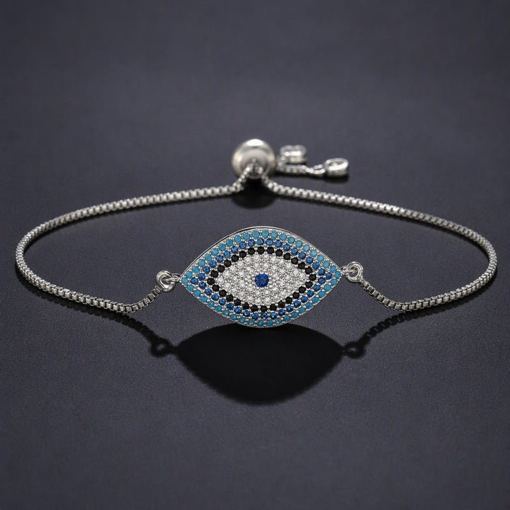 Olivenorma Copper Inlaid Evil Eye Design Protection Symbol Bracelet - E - image 5