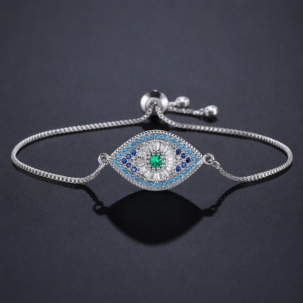 Olivenorma Copper Inlaid Evil Eye Design Protection Symbol Bracelet - O - image 15