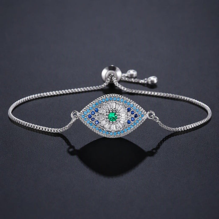 Olivenorma Copper Inlaid Evil Eye Design Protection Symbol Bracelet - O - image 15
