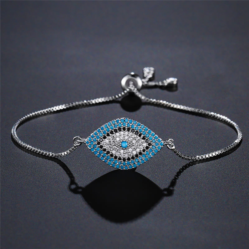 Olivenorma Copper Inlaid Evil Eye Design Protection Symbol Bracelet - B - image 2