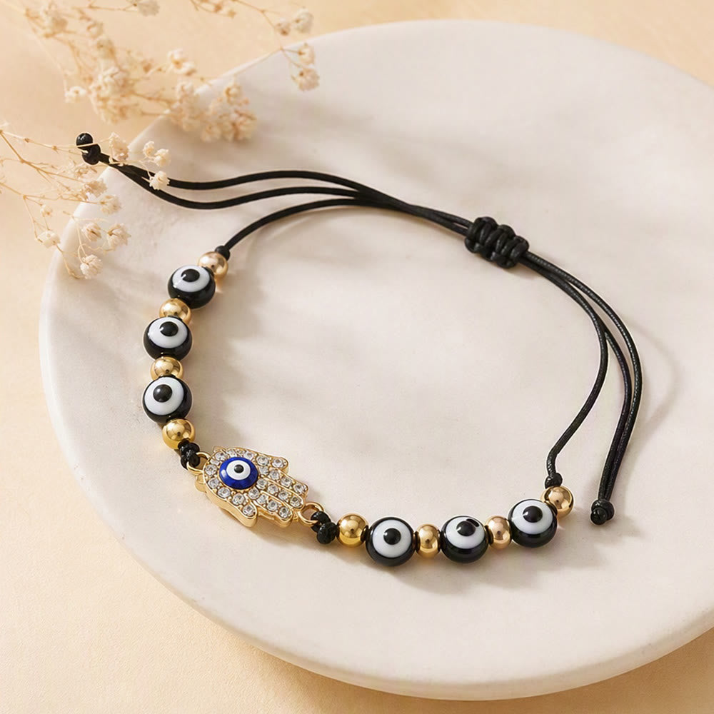 Olivenorma Copper Multi‑Shape Evil Eye Charm Design Safeguard Symbol Bracelet - image 4