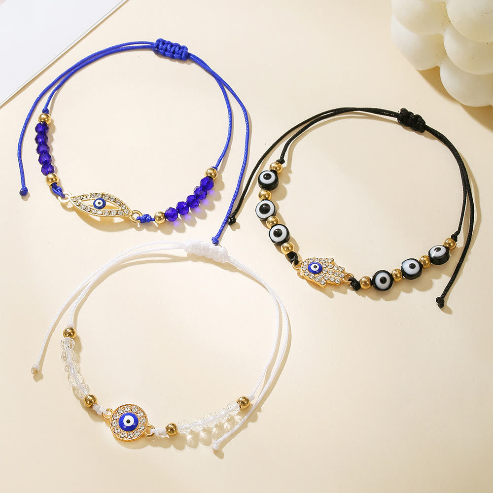 Olivenorma Copper Multi‑Shape Evil Eye Charm Design Safeguard Symbol Bracelet - image 1