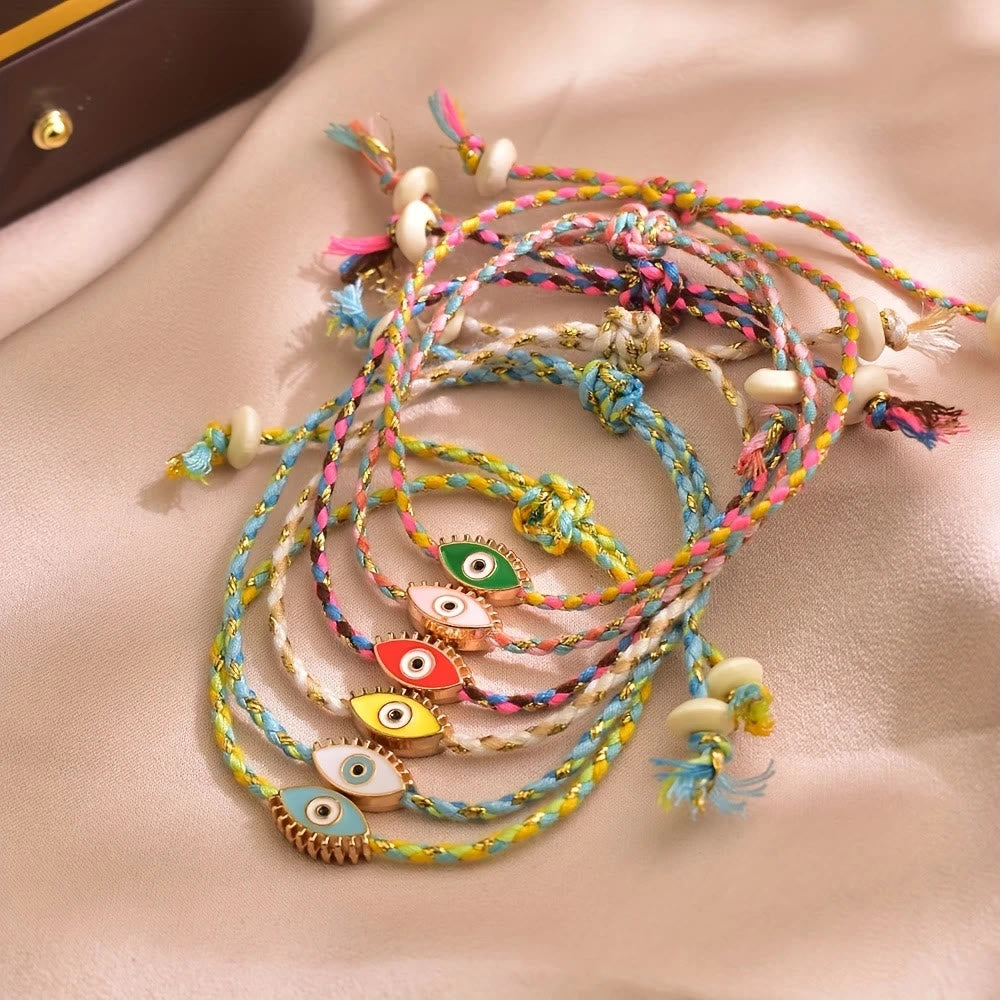 Olivenorma Alloy Colorful Evil‑Eye Tassel Design Blessing Symbol Bracelet - image 3