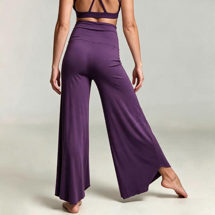 Olivenorma High-Waist Cropped Yoga Pants Plain Color Stretchy For Active & Lounge Wear Women's Flare Pants - image 2