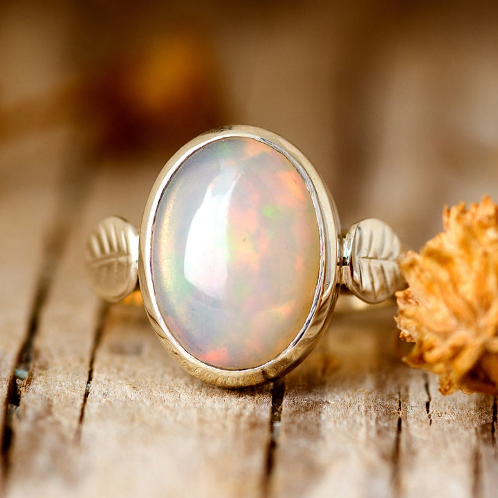Olivenorma Boho Opal Stone Leaf Women Ring - image 5