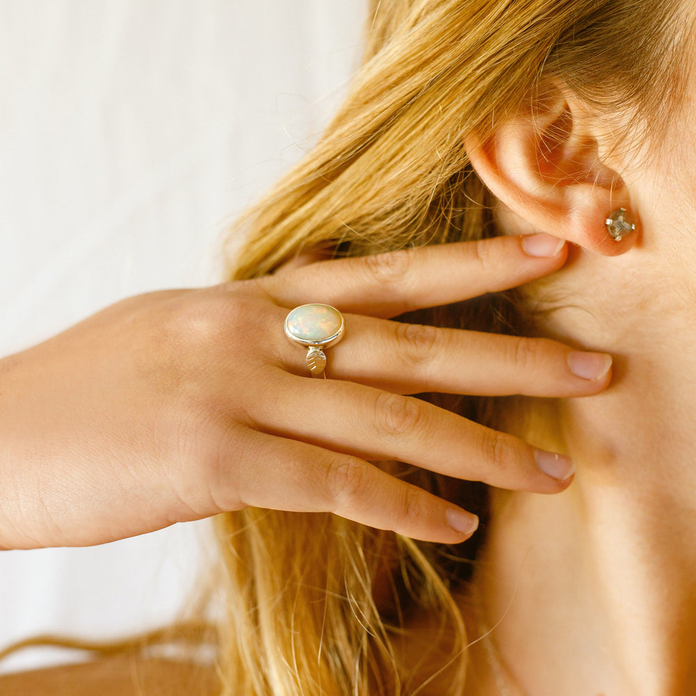 Olivenorma Boho Opal Stone Leaf Women Ring - image 1