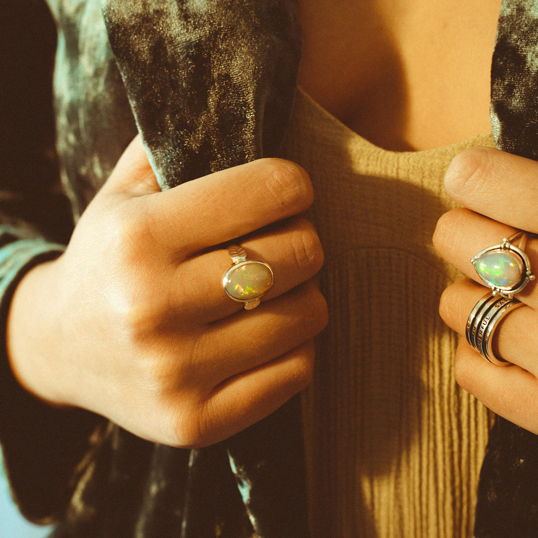 FREE Today: Boho Opal Stone Leaf Women Ring - image 3