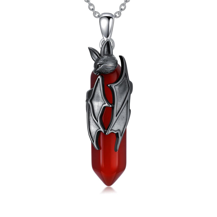 Olivenorma Gothic Vampire Bat Red Quartz Hexagonal Pendant Necklace Halloween Cosplay Jewelry - image 5