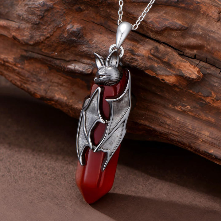 FREE Today: Gothic Vampire Bat Red Quartz Hexagonal Pendant Necklace Halloween Cosplay Jewelry - image 2