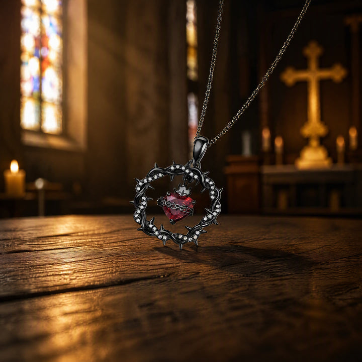 FREE Today: Crown of Thorns Necklace for Women Sacred Heart Jesus Pendant - image 6