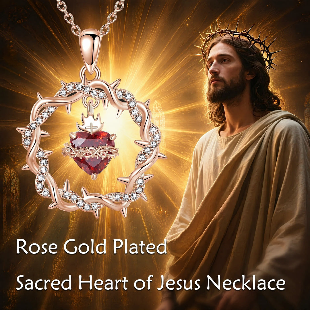 FREE Today: Crown of Thorns Necklace for Women Sacred Heart Jesus Pendant - image 3