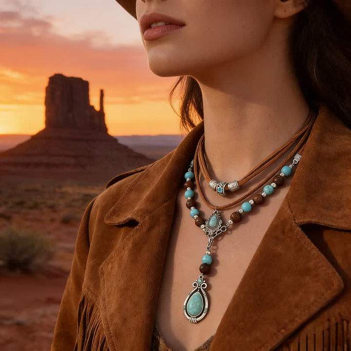 Olivenorma Turquoise Layered Necklace Design & Spiritual Protection Symbol - image 1