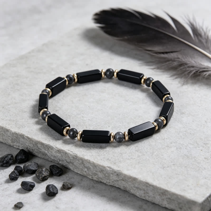 Olivenorma Natural Stone Beaded Design & Strength Protection Symbol Bracelet - image 1