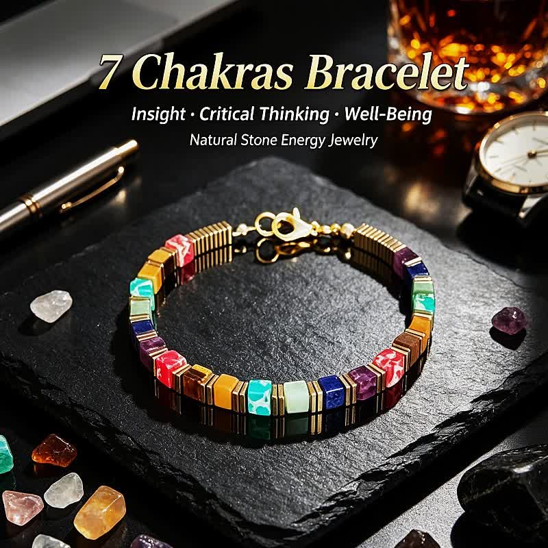 Olivenorma Natural Stone Beaded Design & Strength Protection Symbol Bracelet - 7 Chakras - image 25