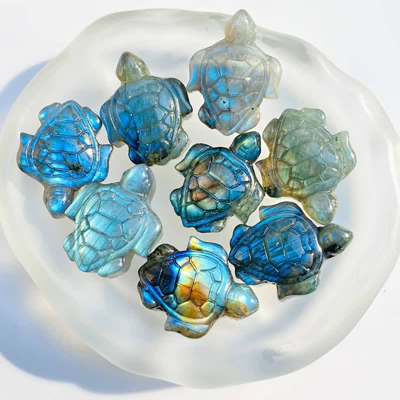 Olivenorma Labradorite Turtle Figurine Design Symbolizes Wisdom Decoration - image 3