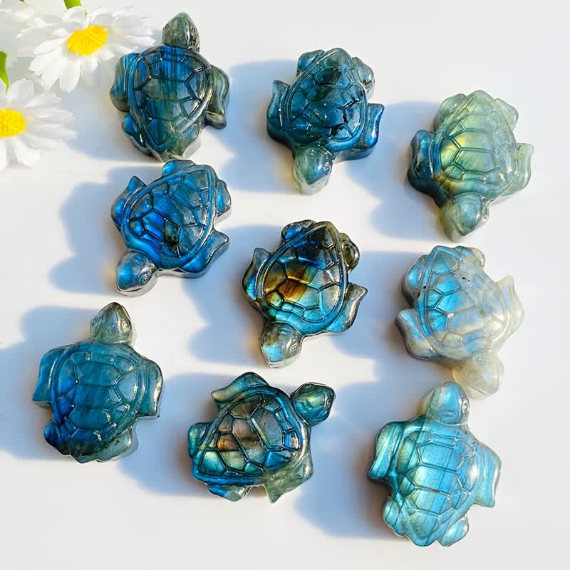 Olivenorma Labradorite Turtle Figurine Design Symbolizes Wisdom Decoration - image 2
