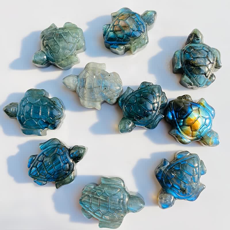 Olivenorma Labradorite Turtle Figurine Design Symbolizes Wisdom Decoration - image 1