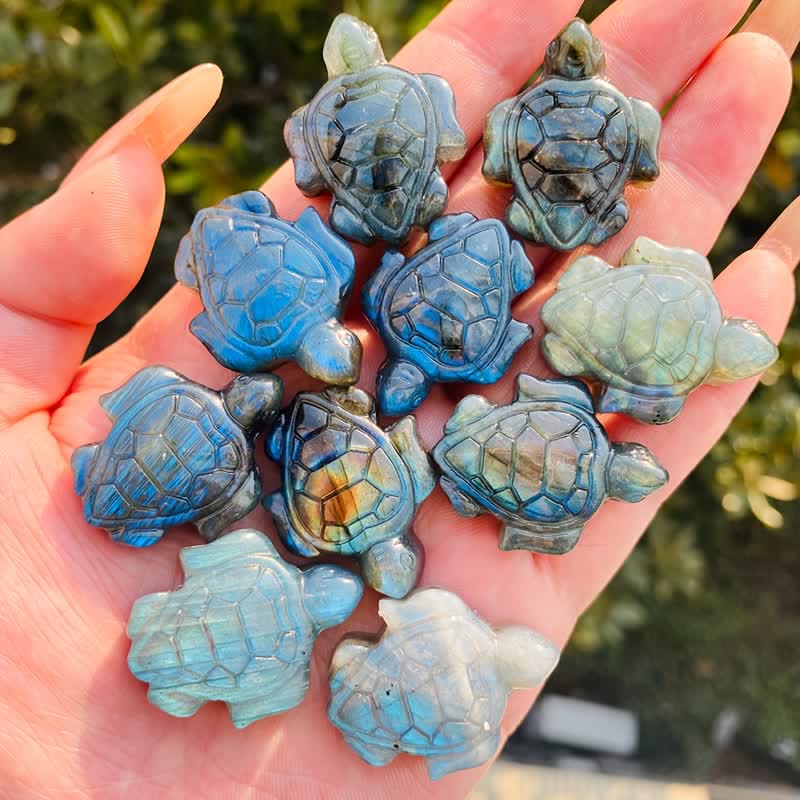 Olivenorma Labradorite Turtle Figurine Design Symbolizes Wisdom Decoration - image 4