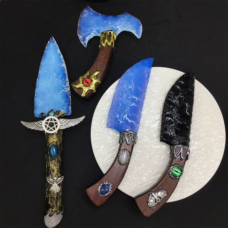 Olivenorma Opal Stone Blade Handmade Design Symbolizes Strength Ornament - image 2